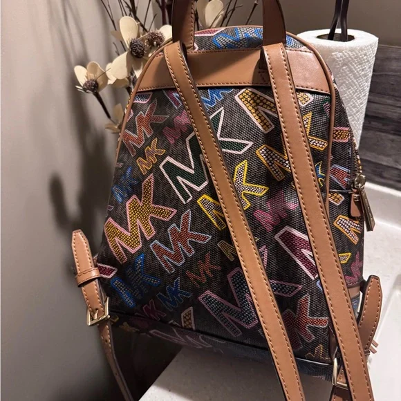 Michael Kors Multicolor Logo Backpack - Picture 4 of 8
